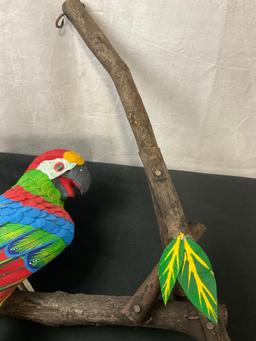 Hand Painted Wooden Scarlet Macaw Decoration