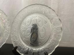 3 Imperial Days of Christmas Carnival Glass Plates, Partridge in a Pear Tree, Days Four, Five, Six