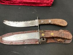 Trio of Vintage Remington Fixed Blade Knives, RH-6, RH-45, Rem-Dupont Long Boning Knife