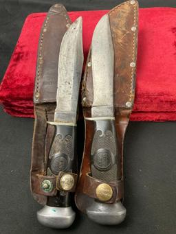 Pair of Vintage Remington Fixed Blade Knives, RH-29, 4.25 inch blades