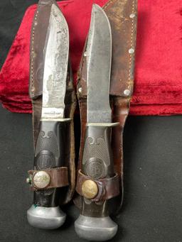 Pair of Vintage Remington Fixed Blade Knives, RH-29, 4.25 inch blades