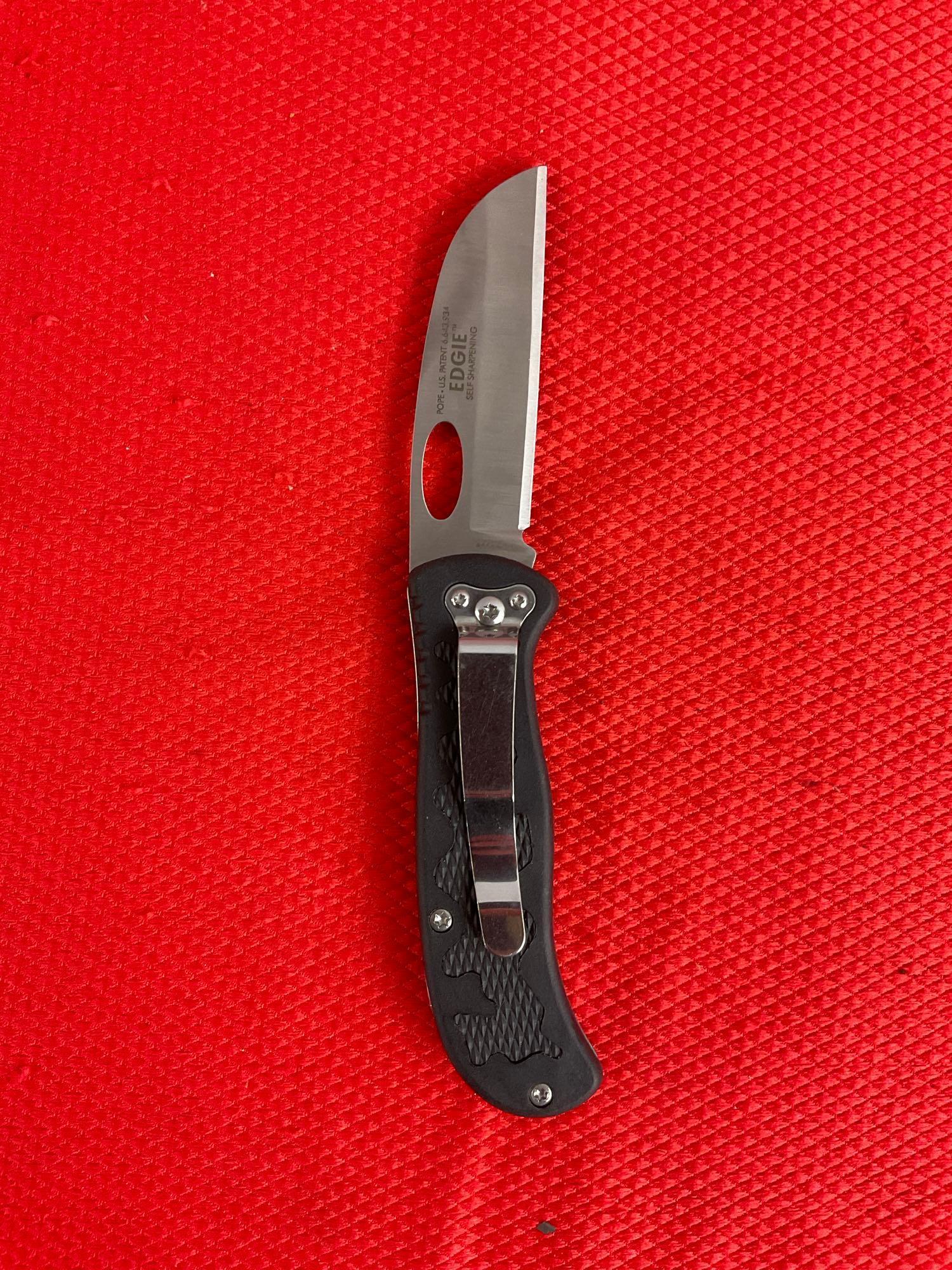 CRKT "Edgie" 3" 420J2 Steel Self-Sharpening Slip Joint Folding Knife Model 6442. NIB. See pics.