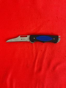 CRKT "Edgie 2" 3.25" Stainless Steel Self Sharpening Lockback Knife Model 6444B. Blue Grip. NIB. ...