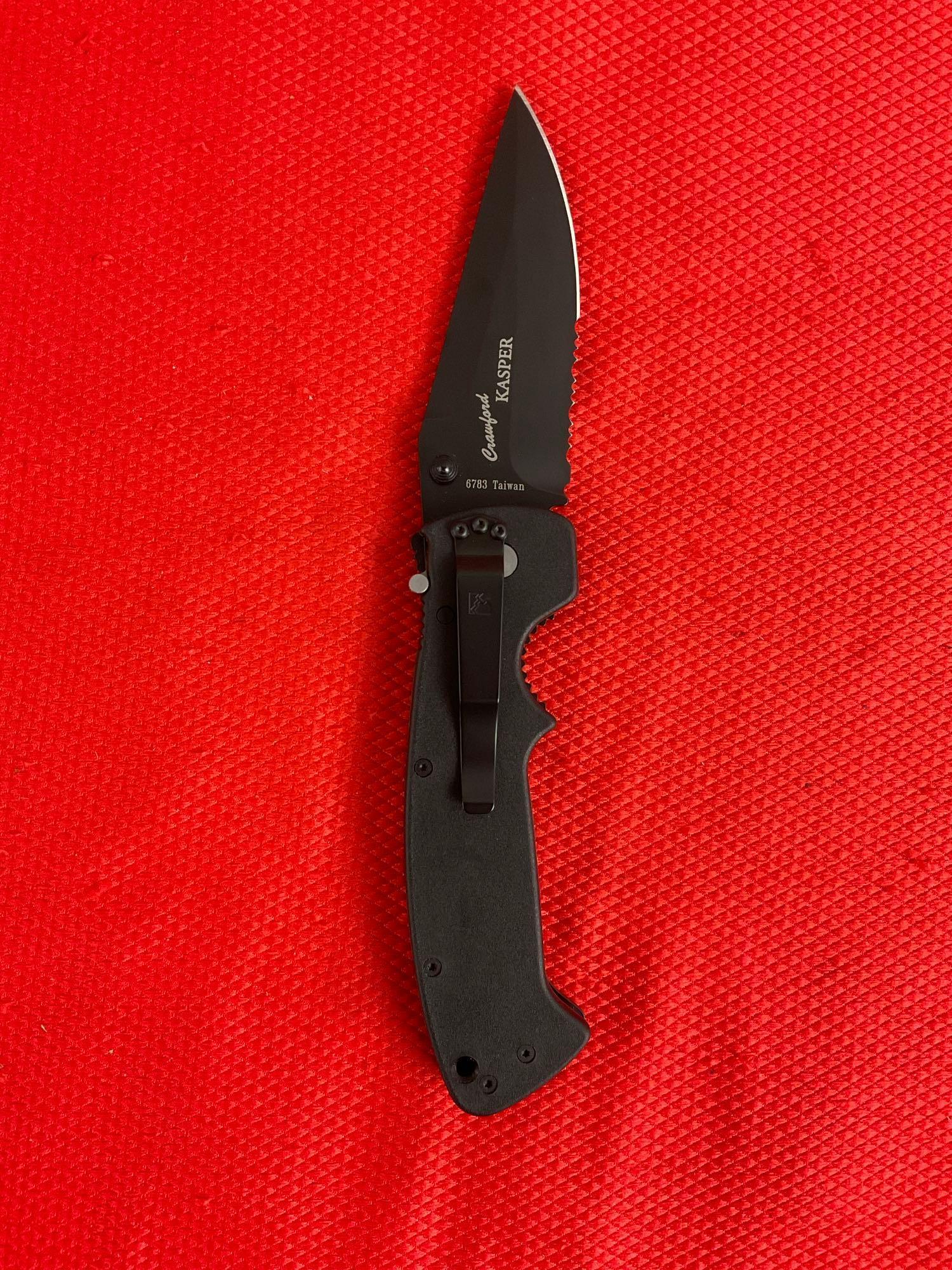 CRKT Crawford Kasper 4" Stainless Steel Folding Blade Tactical Knife Model 6783K w/ NRA Logo. NIB.