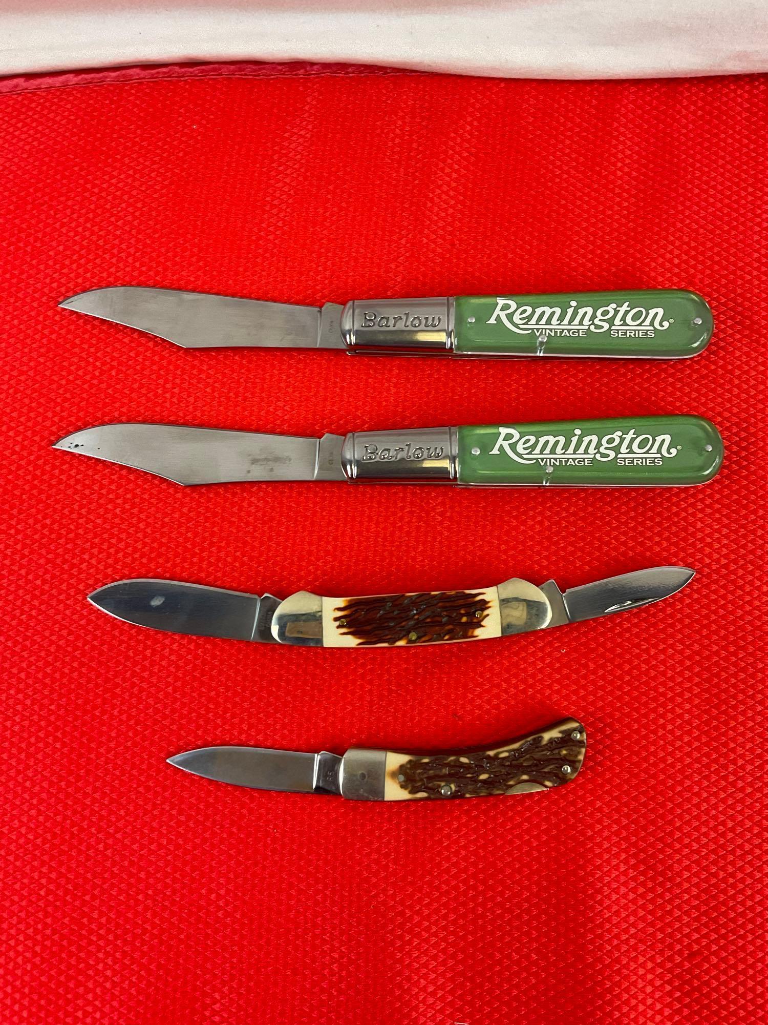 4 pcs Remington Collectible Steel Folding Knife Assortment. 190th Anniversary Edition. NIB. See