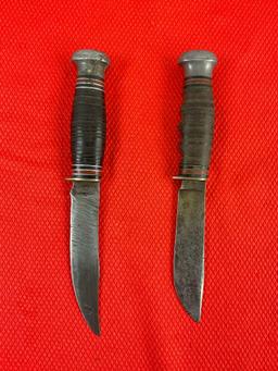 2 pcs Vintage Remington DuPont Collectible Fixed Blade Knives Models RH51 & RH71 w/ Sheaths. See