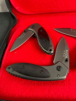 4x New in Box Modern Buck Folding Pocket Knives - All blades ~ 2" long - See pics