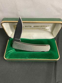 Buck Folding Pocket Knives - 50th Anniversary Convention Knives - Numbered 525C & 505C