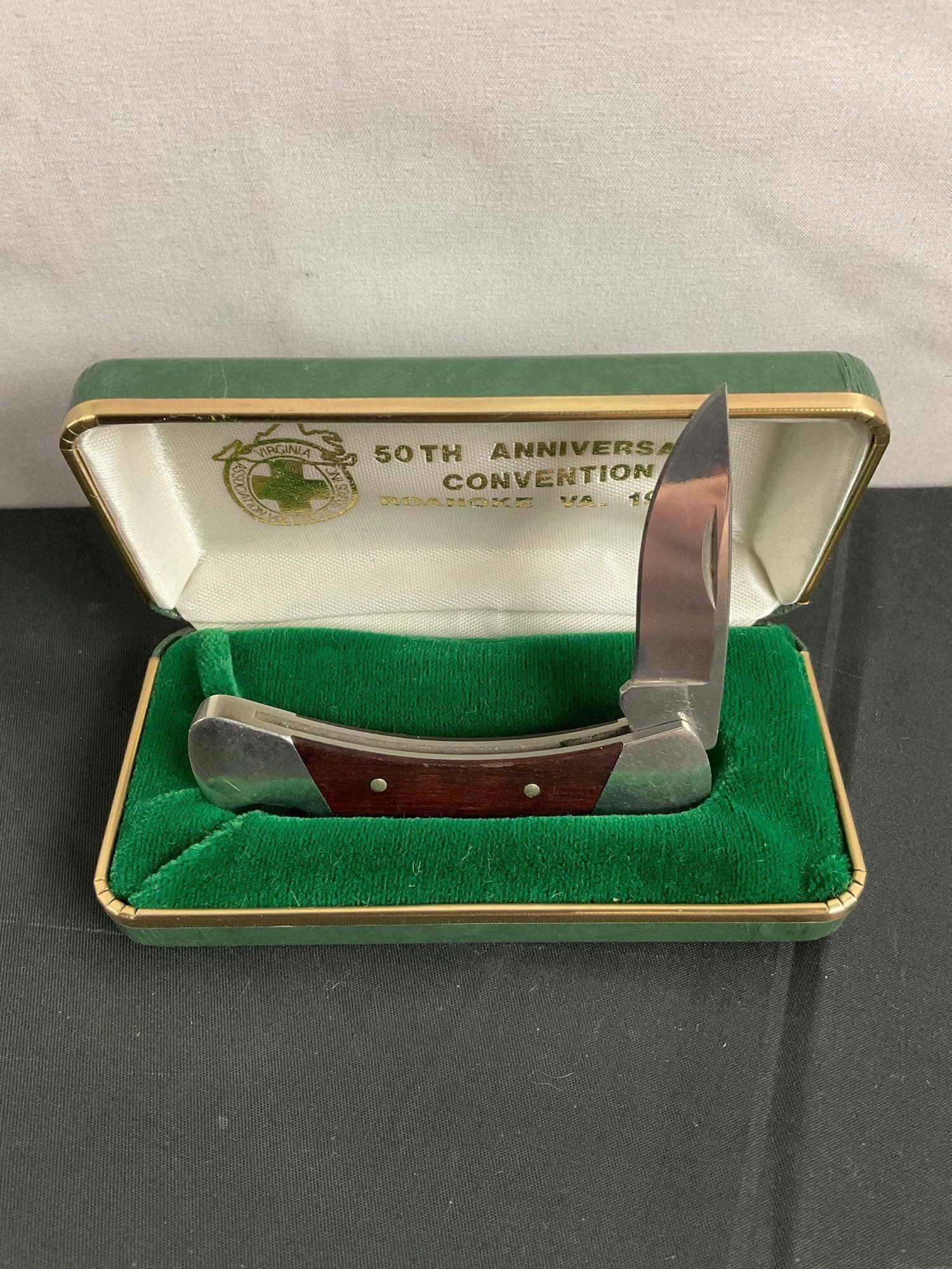 Buck Folding Pocket Knives - 50th Anniversary Convention Knives - Numbered 525C & 505C