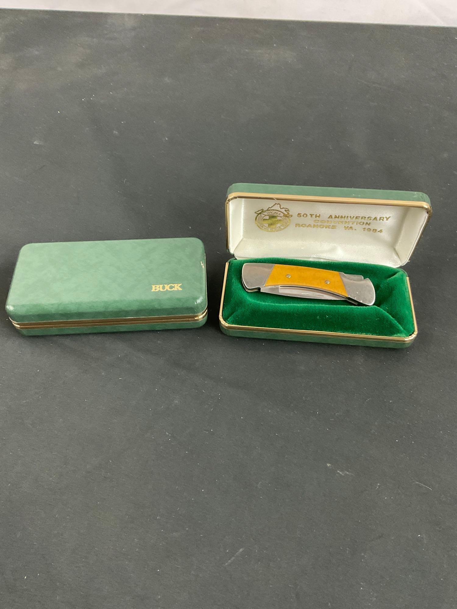 Buck Folding Pocket Knives - 50th Anniversary Convention Knives - Numbered 506 & 505T