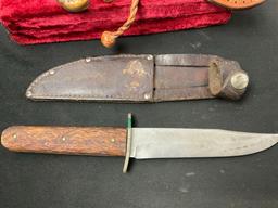 Assorted Remington Knives, Pair of RH-4, 1x RH-29, larger unmarked piece, w/ various sheaths