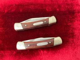 Pair of Vintage Buck 703 Colt Stockman Rosewood, Triple Blade Knives