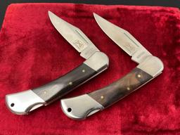 Pair of Vintage Rostfrei GW10-425BPW Lock Back Folding Pocket Knives, wooden handles
