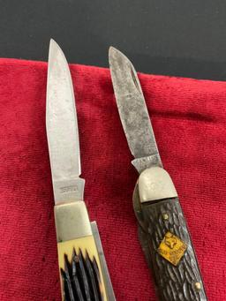 Vintage Pair of Scouting Folding Knives, Camillus Knife & Uncle Henry Schrade 285UHBSA