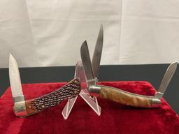 Pair of Vintage Remington Folding Knives, R5 Gentleman & Sportsman Series Stockman Triple Blade