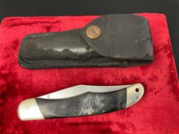 Vintage Buck 317 Trailblazer Hunting Double Knife w/ Black scales