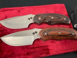 Pair of Buck 480 Rocky Mountain Elk Foundation Fixed Blade Knives w/ Nylon sheaths