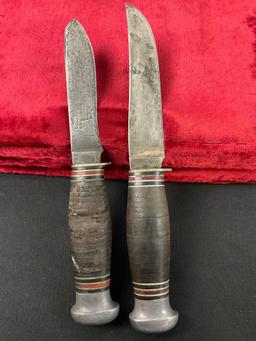 Pair of Vintage Remington Fixed Blade Hunting Knives, RH51 & RH70