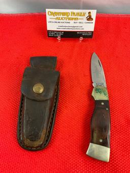 Vintage Western 2.75" Steel Folding Blade Pocket Knife Model S-532 w/ Original Sheath. See pics.