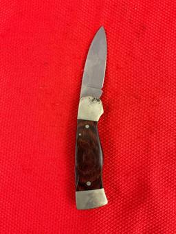 Vintage Western 2.75" Steel Folding Blade Pocket Knife Model S-532 w/ Original Sheath. See pics.