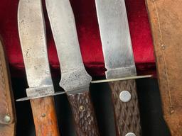 Trio of Vintage Remington Fixed Blade Knives, 2x RH-4 & 1x RH-6