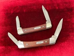Pair of Vintage Buck 709 Double Blade Folding Pocket Knives