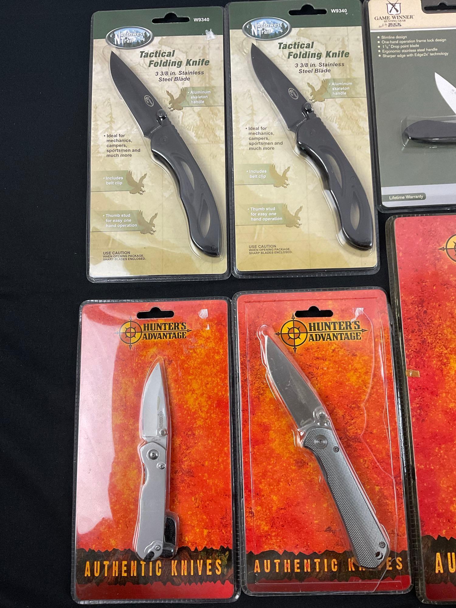 10 Assorted Knives in original packaging by Hunters Advantage & Northwest Trail