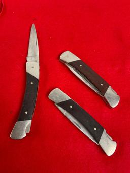 Trio of Buck 501 Folding Pocket Knives - Each Blade is 2.5" - See pics