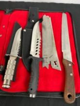 Kershaw Interchangeable Blade Knife w/ 6 Blades & 2x Defender Fixed Blade Knives w/ sheathes