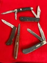 5x Imperial Stainless Steel Folding Pocket Knives - 3 W/ Dual Blades - See pics