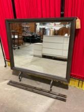 Contemporary Riverside Furniture Co. Wall Mirror in Walnut Frame w/ Wall Mounts. See pics.