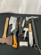 Fiskars Planting Tool & 18in Clearing Hatchet, Tactical Tomahawk & Vintage Axe
