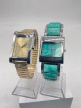 Geneva turquoise band bangle style fashion watch with Vernier stainless watch