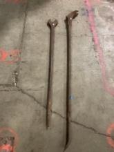 Antique Railroad large Iron Spike puller ,and large Antique Railroad Wrench - See pics