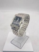 Geneva Quartz stainless rhinestone laden womens watch in good cond