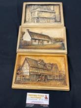 Vintage Osborne Ivorex Plaques, Shakespeares House, Robert Burns Birthplace, London Curiosity Shop