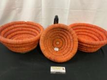 Trio of Custom Made Bottle Cap Bowls, Orange Crush caps, made in Mexico