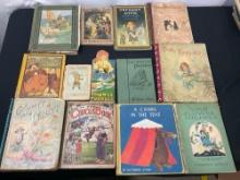 13 Antique/Vintage Childrens Books, incl. Chitty Chatty Stories, A Camel in the Tent, Our Darling