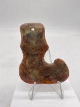 Rare unusual Neolithic jade boot or axe shaped pendant in good cond