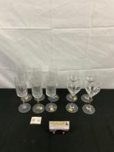 10 pcs Czechoslovakian Crystal Glasses. 6x Bohemian Glass, 4x Hand Cut Alfa Crystal. See pics.