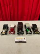 5 pcs Die-Cast Metal Model Car Collection. National Motor Museum Mint Ford Model T 1910. See pics.