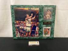 Vintage Larry Bird NBA Player Plaque, Blown up photo & 2x Basketball Cards
