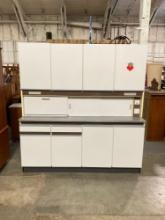 Mid Century German Kitchen Hutch w/ Formica Top - See pics