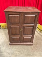 Asian Mahogany Free Standing Cabinet w/ Brass Pulls - See pics