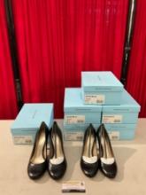 6 Pairs of NIB Antonio Melani Black Leather Pumps ALEX001. 5x Ladies 7.5 M. 1x Ladies 9 M. See pi...