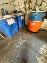 (2) Plastic Liquid Storage Totes, (2) 55gal Drums Spill Containment Contain