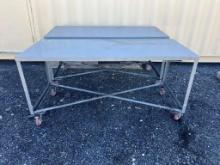 (2) Little Giant 6'x30_ Rolling Metal Tables IP-3072RM-BRK, Located at: 6 H