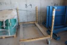 (Yellow) 44 x 76" Steel Lumber Cart w/Side Posts