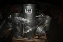 (2) Pallets w/12" Dia. Blower Pipe Sections & Fittings, Flanges