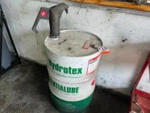 Approx 25 gallons of Hydrotex Essentialube engine treatment & flush w/ Fill Rite barrel pump.